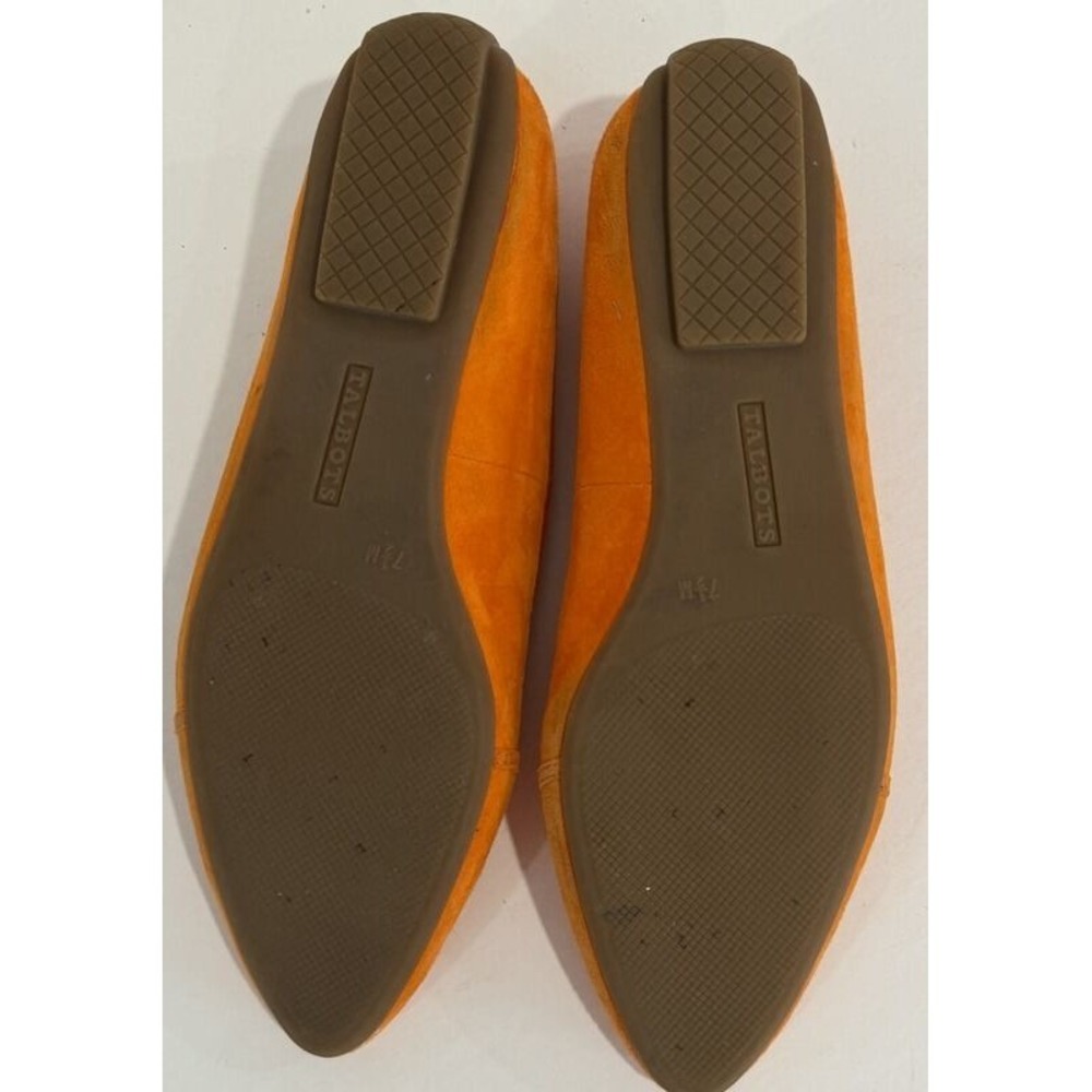 Talbots Francesca Link Suede Leather Driving Flats Orange Size 7.5 - Picture 10 of 12